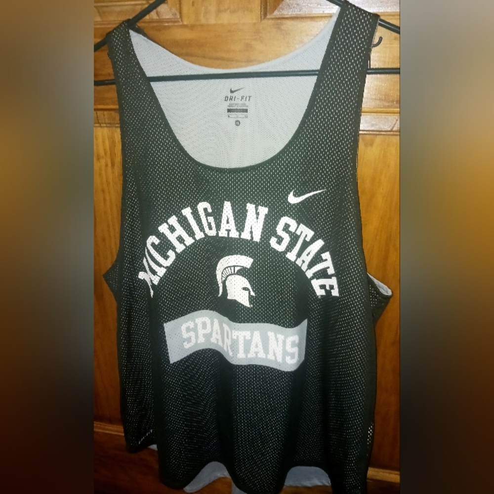 Michigan State Spartans Nike Green Mesh Men's Tank Top XL Dri-Fit